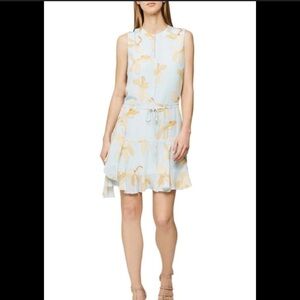 Reiss Sienna Floral Printed Day Dress Light Blue 0